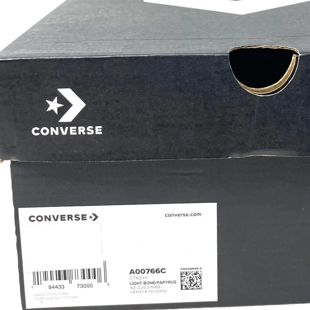 Converse Chuck Taylor All Star High Top Canvas Beige Women Size Sneakers A00766C - Picture 9 of 10